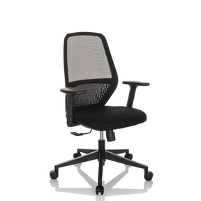 Profi-Bürostuhl CARLOW I in Schwarz mit Netzrückenlehne und Armlehnen von hjh OFFICE