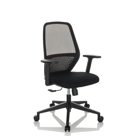 Profi-Bürostuhl CARLOW I in Schwarz mit Netzrückenlehne und Armlehnen von hjh OFFICE