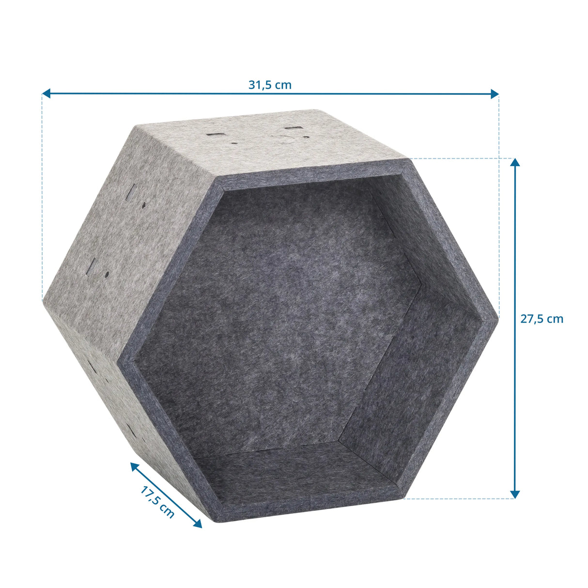 Maßzeichnung der Trennwand FLEXMIUT STORE S mit 31,5 × 27,5 cm von hjh OFFICE