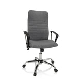 Grauer Homeoffice-Bürostuhl ARTON 40 mit Armlehnen und glänzendem Fußkreuz mit fünf Rollen von hjh OFFICE – 360-Grad-Ansicht (Frontansicht 20°)