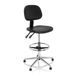 Schwarzer Counterstuhl TOP WORK 24 I mit Fußring und fünfarmigem Metallkreuz von hjh OFFICE