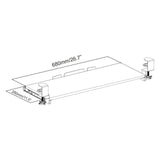 Technische Zeichnung der Tastaturablage VM-KB mit 680 × 280 mm von hjh OFFICE
