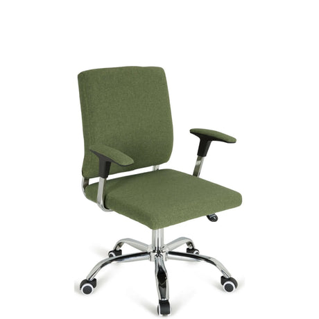 Home-Office-Chefsessel CHARLES I mit grünem Stoffbezug und glänzendem Fußkreuz von hjh OFFICE