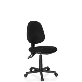 Schwarzer Homeoffice-Bürostuhl CITY 25 mit Stoffbezug und Rollenkreuz von hjh OFFICE