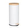 Weißer Mülleimer CLEAN BAMBOO mit mattem Finish, Bambusdeckel und Trittpedal von hjh OFFICE