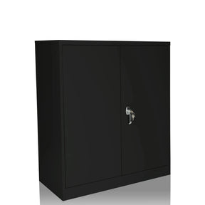 Schwarzer Aktenschrank COLOR AS 105 mit zwei Türen und einem Schloss von hjh OFFICE