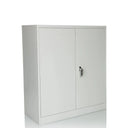 Lichtgrauer Aktenschrank COLOR AS 105 mit zwei Türen und einem Schloss von hjh OFFICE