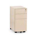 Beiger Rollcontainer COLOR I aus Metall mit drei Schubladen und Rollen von hjh OFFICE