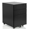 Schwarzer Rollcontainer COLOR OS I aus Metall mit drei Schubladen und Rollen von hjh OFFICE