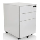 Weißer Rollcontainer COLOR OS I aus Metall mit drei Schubladen und Rollen von hjh OFFICE