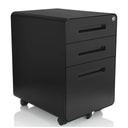 Schwarzer Rollcontainer COLOR PLUS I aus Metall mit drei Schubladen und Rollen von hjh OFFICE