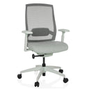 Profi-Bürostuhl COLORE in Frostgrau mit Netzrückenlehne und Armlehnen von hjh OFFICE
