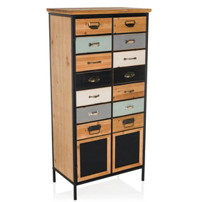 Kommode CONTINENTO HIGH in verschiedenen Holz- und Farbtönen mit schwarzem Metallrahmen von hjh LIVING