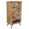 Holzfarbenes Sideboard CONTINENTO S im Vintage-Stil mit verschiedenen Schubladen und Glastür von hjh LIVING