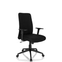 Schwarzer Homeoffice-Bürostuhl COSIO I mit Armlehnen und Rollenfußkreuz von hjh OFFICE