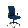Homeoffice-Bürostuhl COSIO I mit blauem Stoffbezug, schwarzen Armlehnen und Rollen von hjh OFFICE