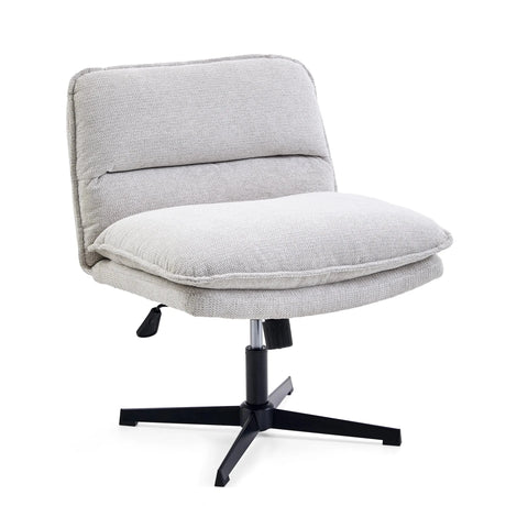 Hellgrauer Loungesessel Criss-Cross 20 mit weicher Polsterung und schwarzem Sternfuß von hjh LIVING