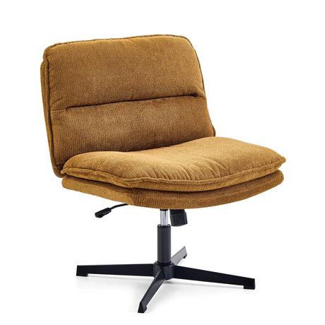 Brauner Loungesessel Criss-Cross 20 mit strukturiertem Stoffbezug und schwarzem Sternfuß von hjh LIVING