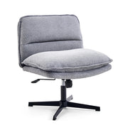 Dunkelgrauer Loungesessel Criss-Cross 20 mit strukturiertem Stoffbezug und schwarzem Sternfuß von hjh LIVING