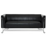 Schwarzes Loungesofa CURACAO als Drei-Sitzer mit glänzendem Metallgestell von hjh OFFICE