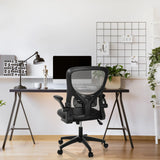 Schwarzer Home-Office-Bürostuhl BELIO mit Netzrückenlehne und Armlehnen von hjh OFFICE