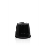 Schwarzer Tritthocker TIO-S mit rutschfester Oberfläche von hjh OFFICE – 360-Grad-Ansicht (schräge Frontansicht 40°)