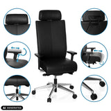 Verstellbare Funktionen des Profi-Bürostuhls PRO-TEC XXL in Schwarz von hjh OFFICE (KI-generiertes Bild)