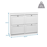 Maßzeichnung des Schuhschranks Estha 40 mit 104 × 82 cm von hjh LIVING