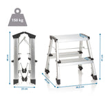 Maßzeichnung der Klappleiter SOLID VI mit 41 cm Höhe und 150 kg Belastbarkeit von hjh OFFICE
