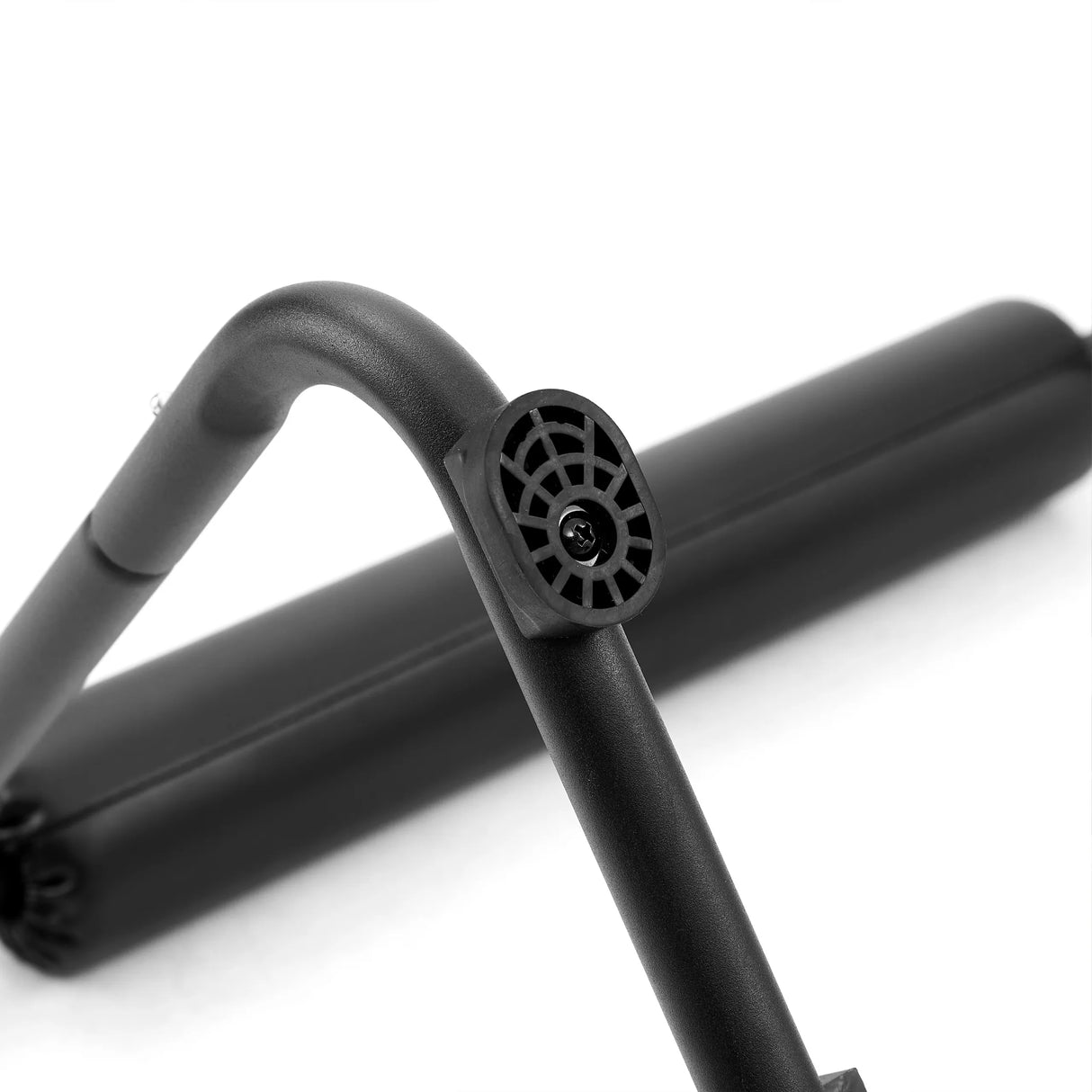 Schwarze Verbindungsklemme eines Metallgestells der Fußablage Podi Velvet von hjh OFFICE