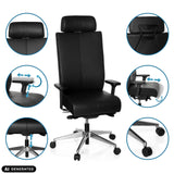 Verstellbare Funktionen des Profi-Bürostuhls PRO-TEC XXL in Schwarz von hjh OFFICE (KI-generiertes Bild)