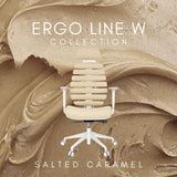 Profi-Bürostuhl ERGO LINE W in der Farbe Salted Caramel mit Stoffbezug und weißem Gestell von hjh OFFICE