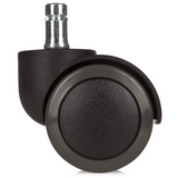 Schwarze Stuhlrolle 5x ROLO 11mm/50mm für Hartböden mit silbernem Metallstift von hjh OFFICE – 360-Grad-Ansicht (Rückenansicht 180°)