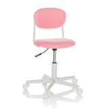Rosa Kinderdrehstuhl KIDDY BASE I mit Fußkreuz und fünf Rollen von hjh OFFICE – 360-Grad-Ansicht (Frontansicht 15°)