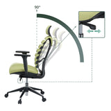 Verstellbare Rückenlehne mit Neigung bis 90° des Profi-Bürostuhls ERGO LINE II PRO in Grün von hjh OFFICE