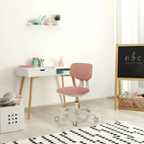Rosa Kinderdrehstuhl KIDDY CLASSIC mit Rollen und weißem Fußkreuz von hjh OFFICE