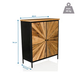Maßansicht der Kommode SANTJAGO BLACK SUN XL mit 80 × 94 cm und einer Traglast von 40 kg von hjh LIVING