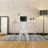 Weißer Schreibtisch WORKSPACE I in den Maßen 100 × 50 cm mit einem passenden Stuhl von hjh OFFICE