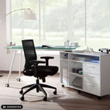 Profi-Bürostuhl PORTO BASE in Schwarz mit Netzrückenlehne und Armlehnen von hjh OFFICE (KI-generiertes Bild)