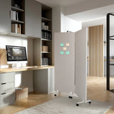 Graue Trennwand FLEXMIUT 1 als mobiles Zwei-Element-Set auf Rollen von hjh OFFICE