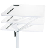 Höhenverstellbarer Mechanismus der weißen Tischplatte des Stehschreibtisches STAND VM-SU I von hjh OFFICE
