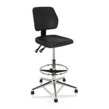 Schwarzer Counterstuhl TOP WORK 11 I mit Fußring und Sternfuß auf Gleitern von hjh OFFICE