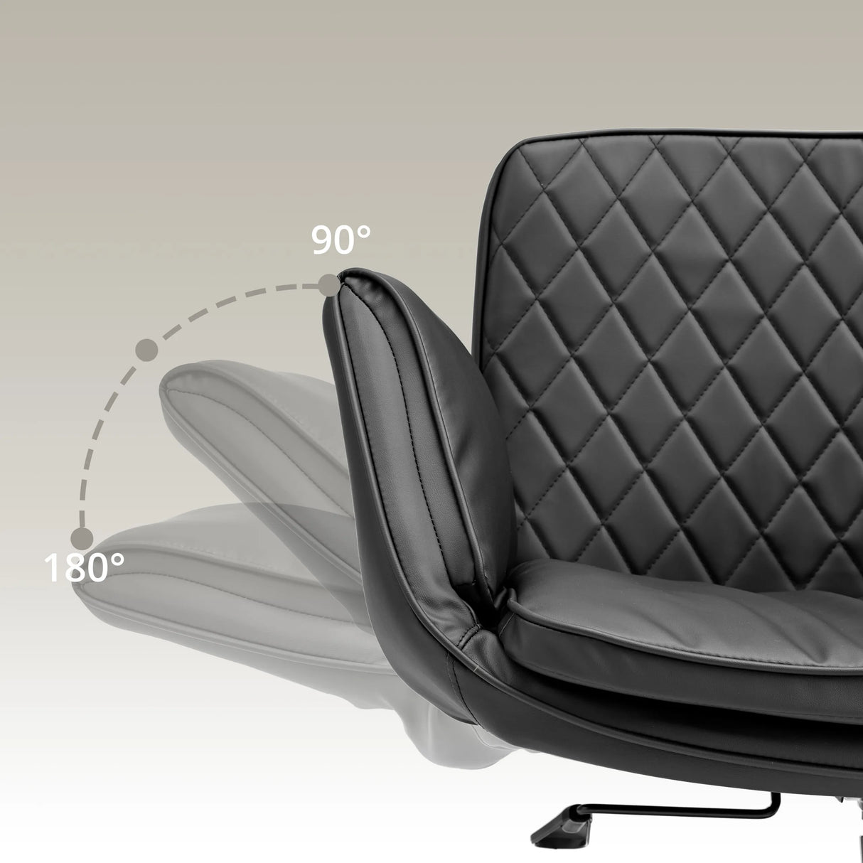 Schwenkbare Armlehne des Home-Office-Bürostuhls Criss-Cross 10 mit einem Verstellbereich von 90° bis 180° von hjh LIVING