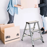 Klappleiter SOLID aus Aluminium mit drei Stufen von hjh OFFICE