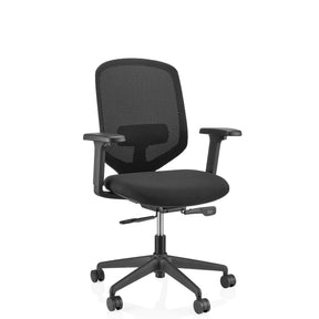 Schwarzer Profi-Bürostuhl Delvia mit Netzrückenlehne und Armlehnen von hjh OFFICE
