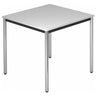 Quadratischer Tisch DORAN DR08 C mit grauer Platte und verchromten Rundrohrbeinen von hjh OFFICE PRO