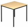 Quadratischer Tisch DORAN DR08 D mit Ahornholz-Platte und schwarzen Rundrohrbeinen von hjh OFFICE PRO
