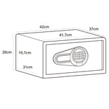 Technische Zeichnung des Tresors SAFE COMPACT I mit einer Breite von 42 cm und einer Tiefe von 37 cm von hjh OFFICE