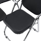 Schwarze Sitzfläche und verchromtes Gestell des Klappstuhls Esto T von hjh OFFICE