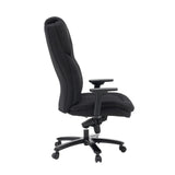 Drehstuhl XXL Pullmann Gen2 mit schwarzem Stoffbezug und Armlehnen aus einer Seitenansicht von hjh OFFICE